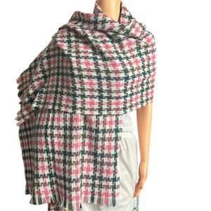 New! J. Crew ~ Women’s Made in Italy Wool-Blend Houndstooth Knit Scarf ~ 25x72”